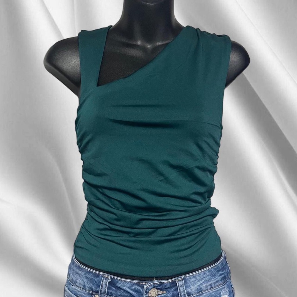 F21 Teal Asymmetrical Tank